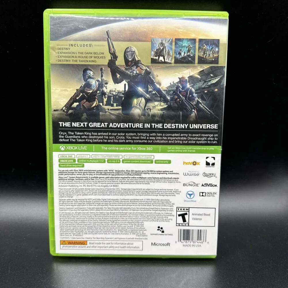 Destiny The Taken King Legendary Edition Xbox 360 AD Complete